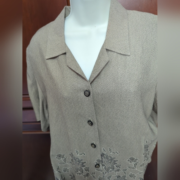 Vintage 🤎Alfred Dunner Blazer Jacket Womens 14 With Floral Design Button Front - Picture 7 of 14